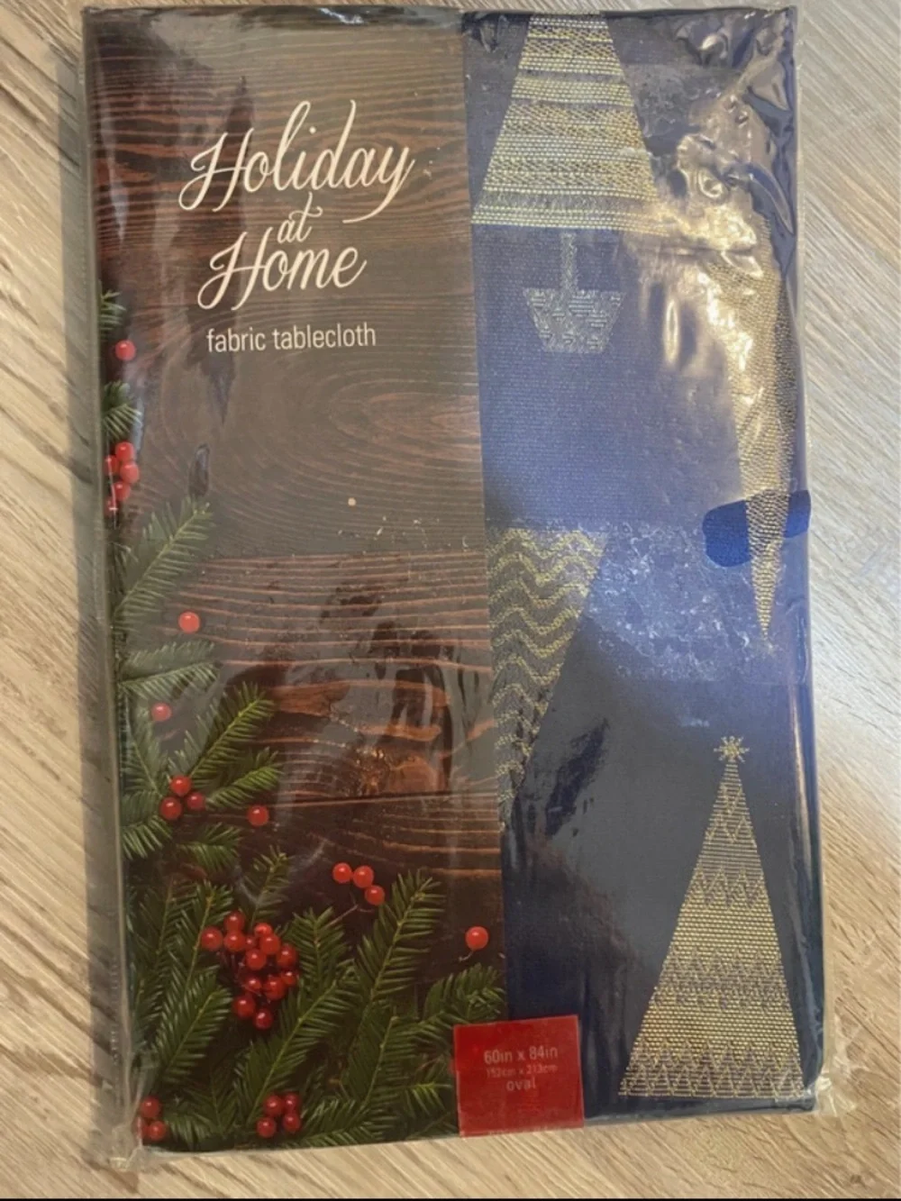 Holiday at Home Christmas Tree Oval Tablecloth 68
